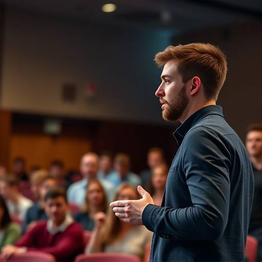 Lukas Hofer, Student, hält eine Rede vor seinen Kommilitonen